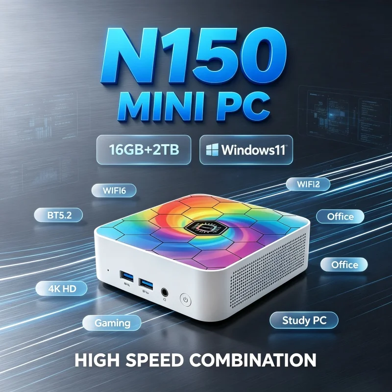 Home Office Windows 11 - Colorful Compact Slim Mini PC Core