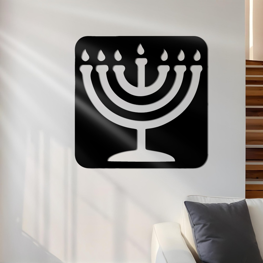 Home Office Decor - CIFBUY Iron Wall Art Vintage Menorah