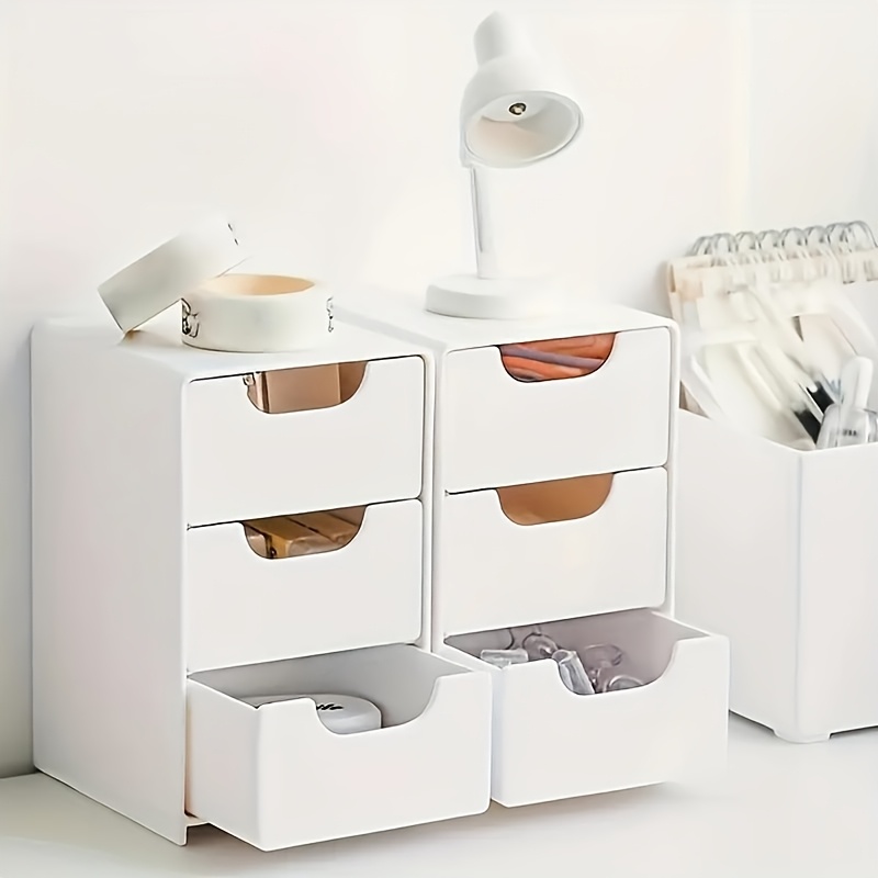 Office Drawer Organizer - Glam Style 3-Tier Plastic Drawer Organizer,
