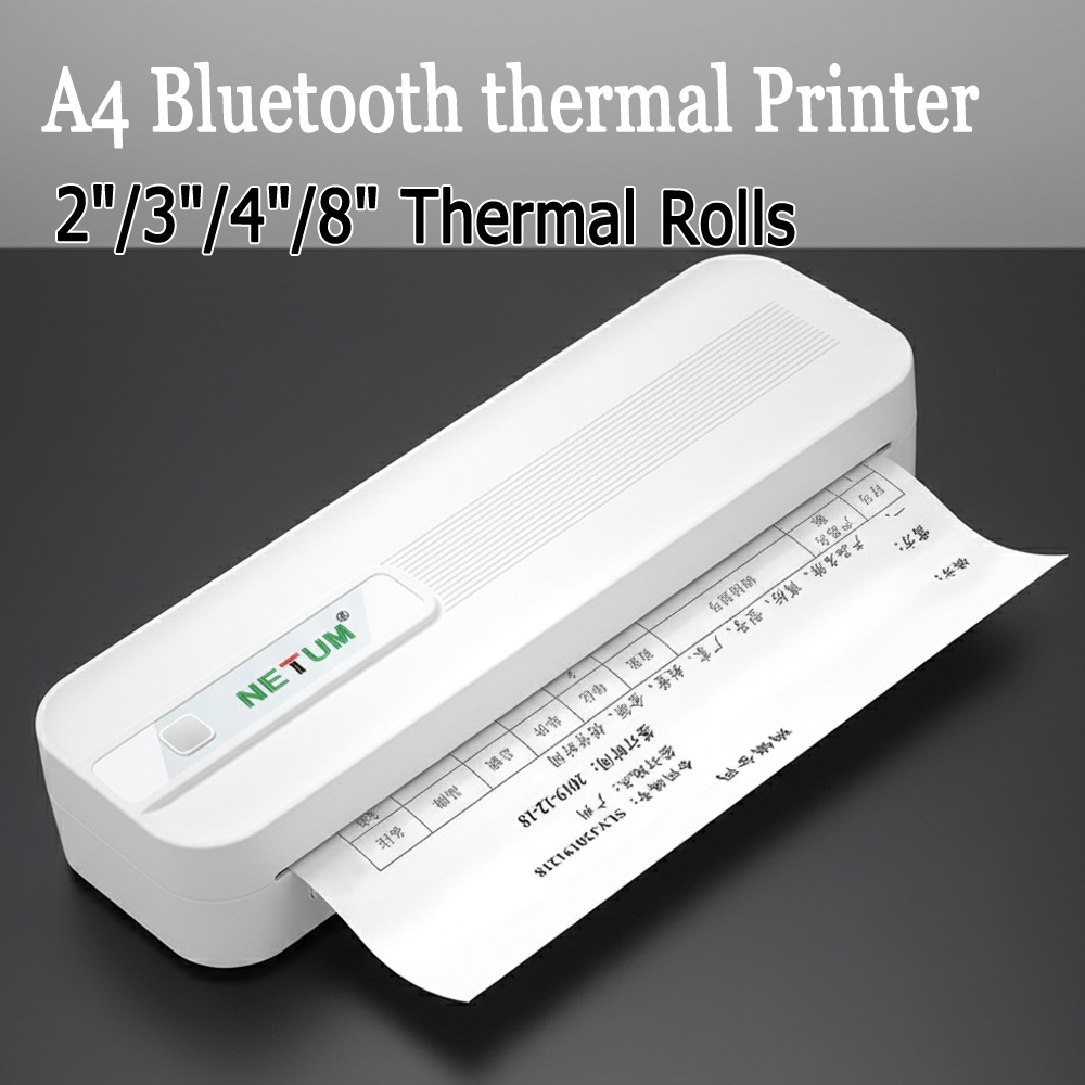Home Office Travel Document - Portable A4 Thermal Printer Inkless Bluetooth