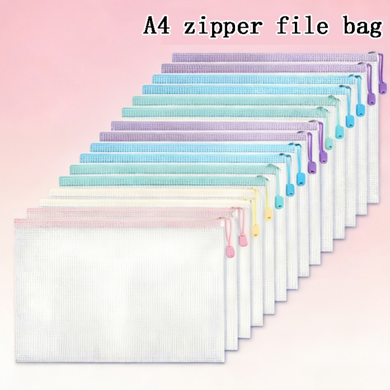 Home Office Travel Document - Macaron Colored Waterproof A4 Grid File