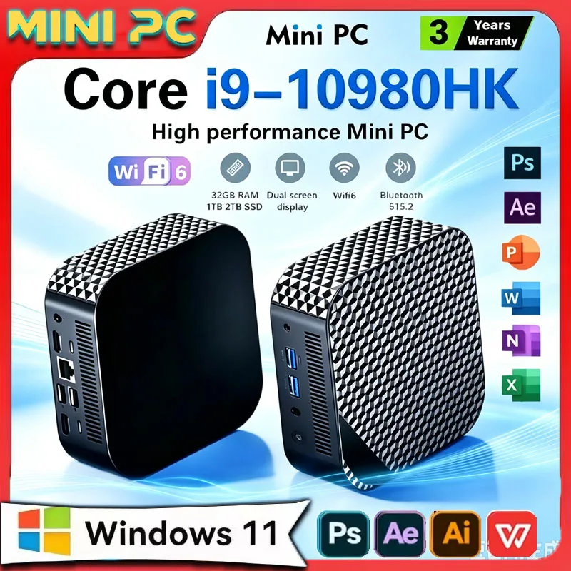 Home Office Windows 11 - Compact Mini Gaming PC Intel I9