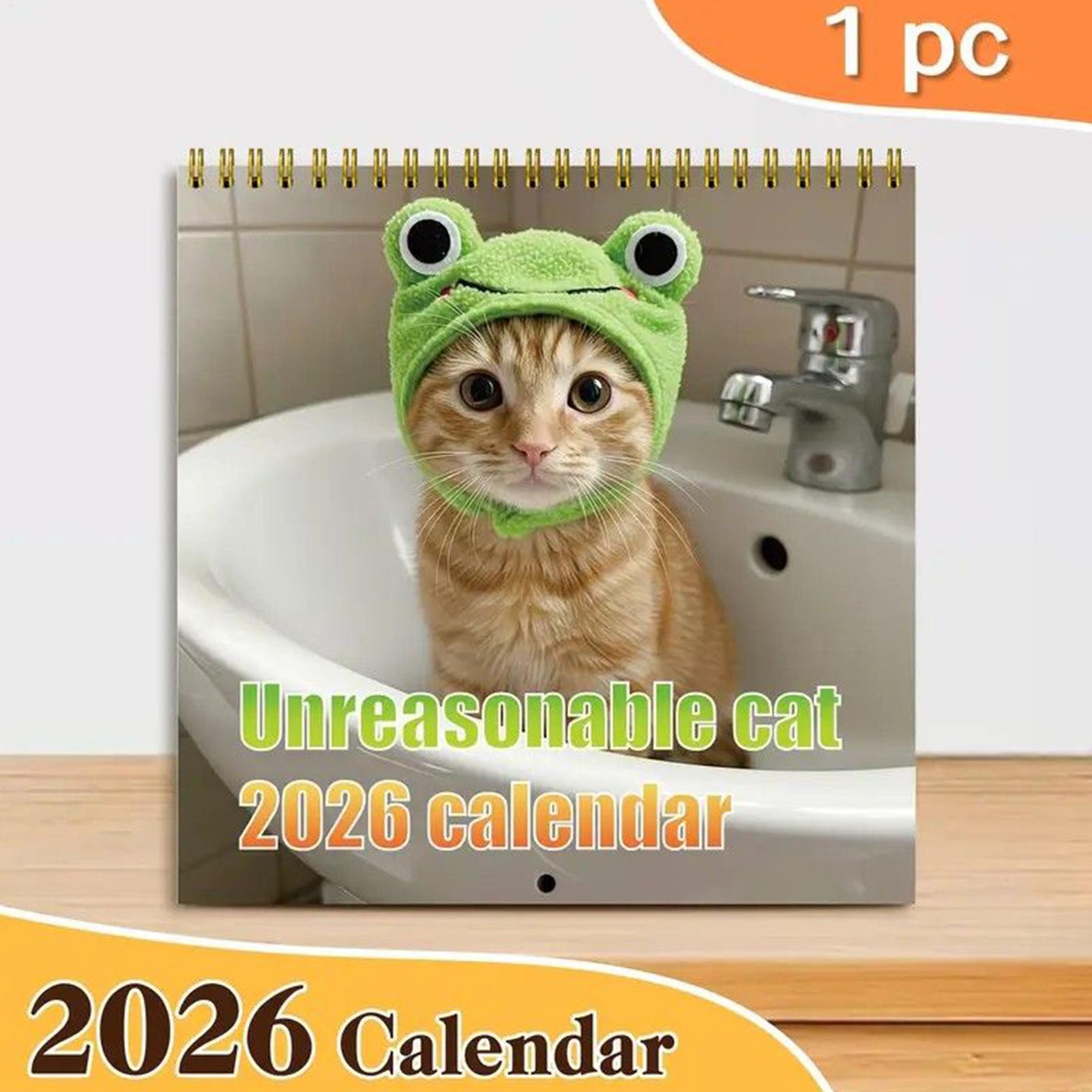 Home Office Holidays 2026 - 12-Month Calendar 2026 Wall Cat Calendar