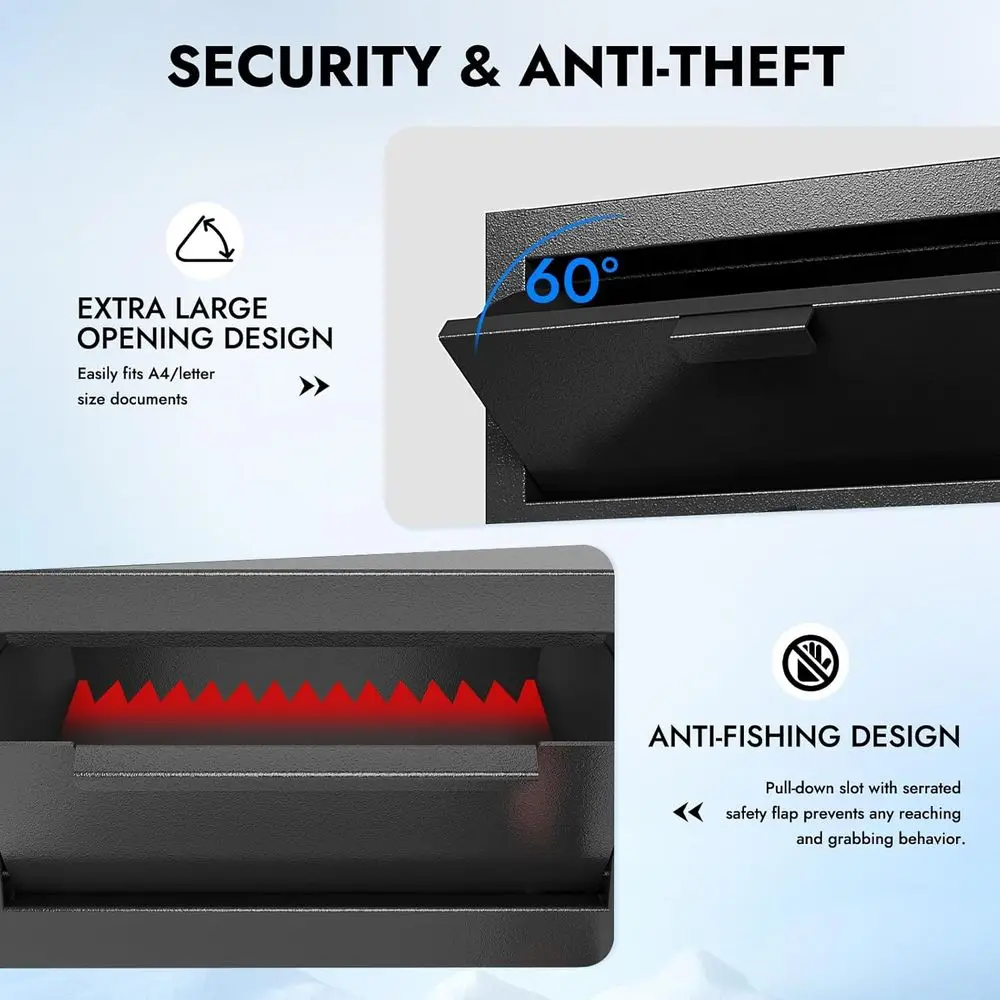 Waterproof Cash Drop Safe Box  - Home Office Travel Document 评论和价格