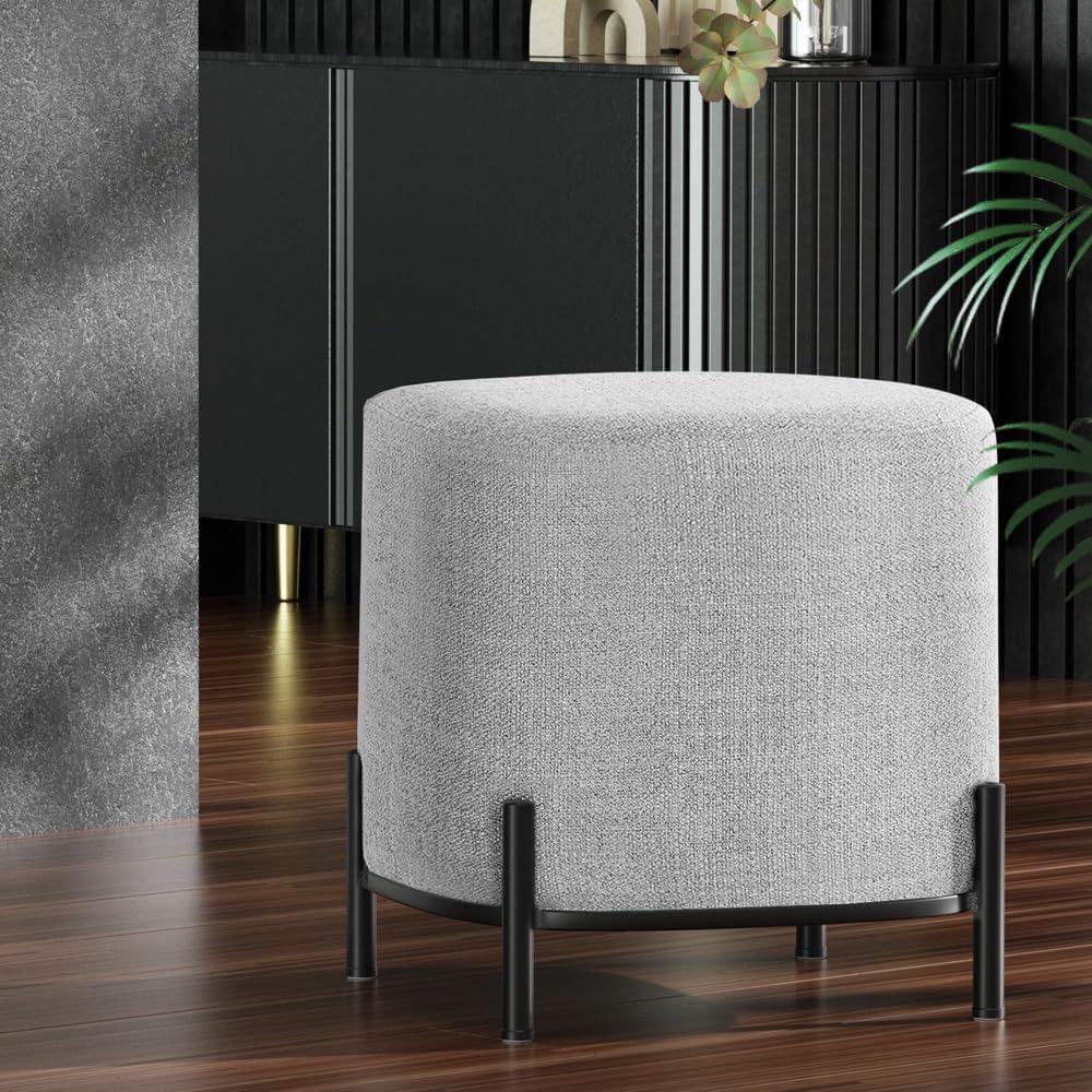**/Ottoman, Round Footstool Lo - Home Office In Living Room 评论和价格