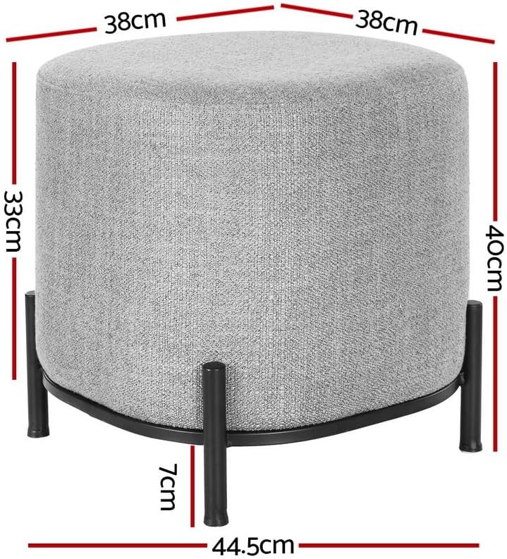 **/Ottoman, Round Footstool Lo - Home Office In Living Room 评论和价格