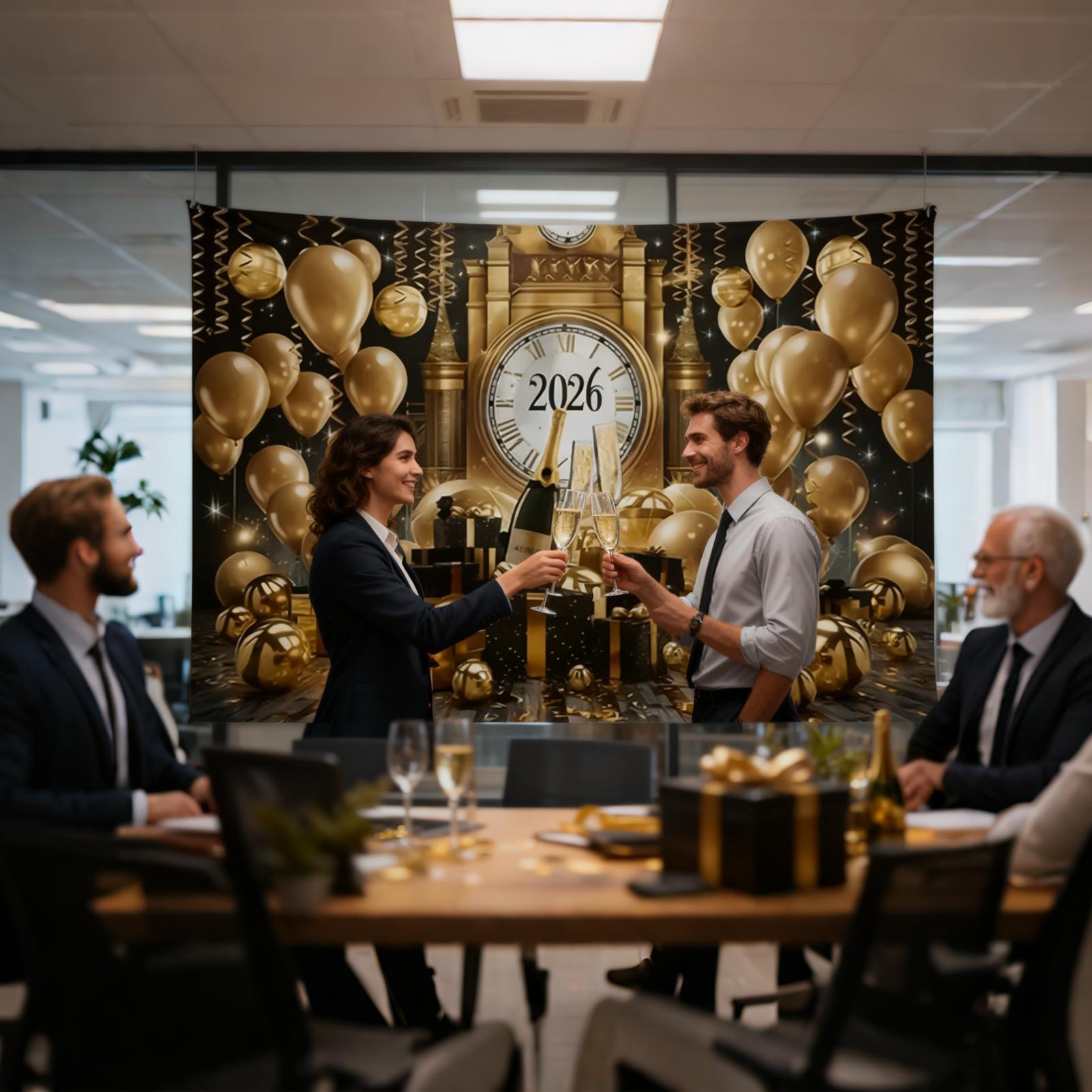 Happy New Year Banner 7x5 Ft 2 - Home Office Holidays 2026 评论和价格