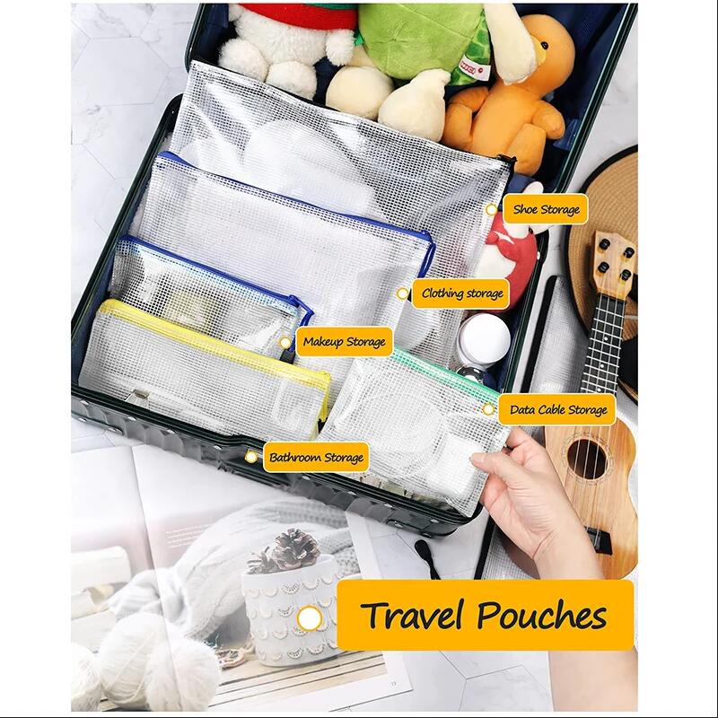 27Pcs Mesh Zipper Pouch Mesh Z - Home Office Travel Document 评论和价格