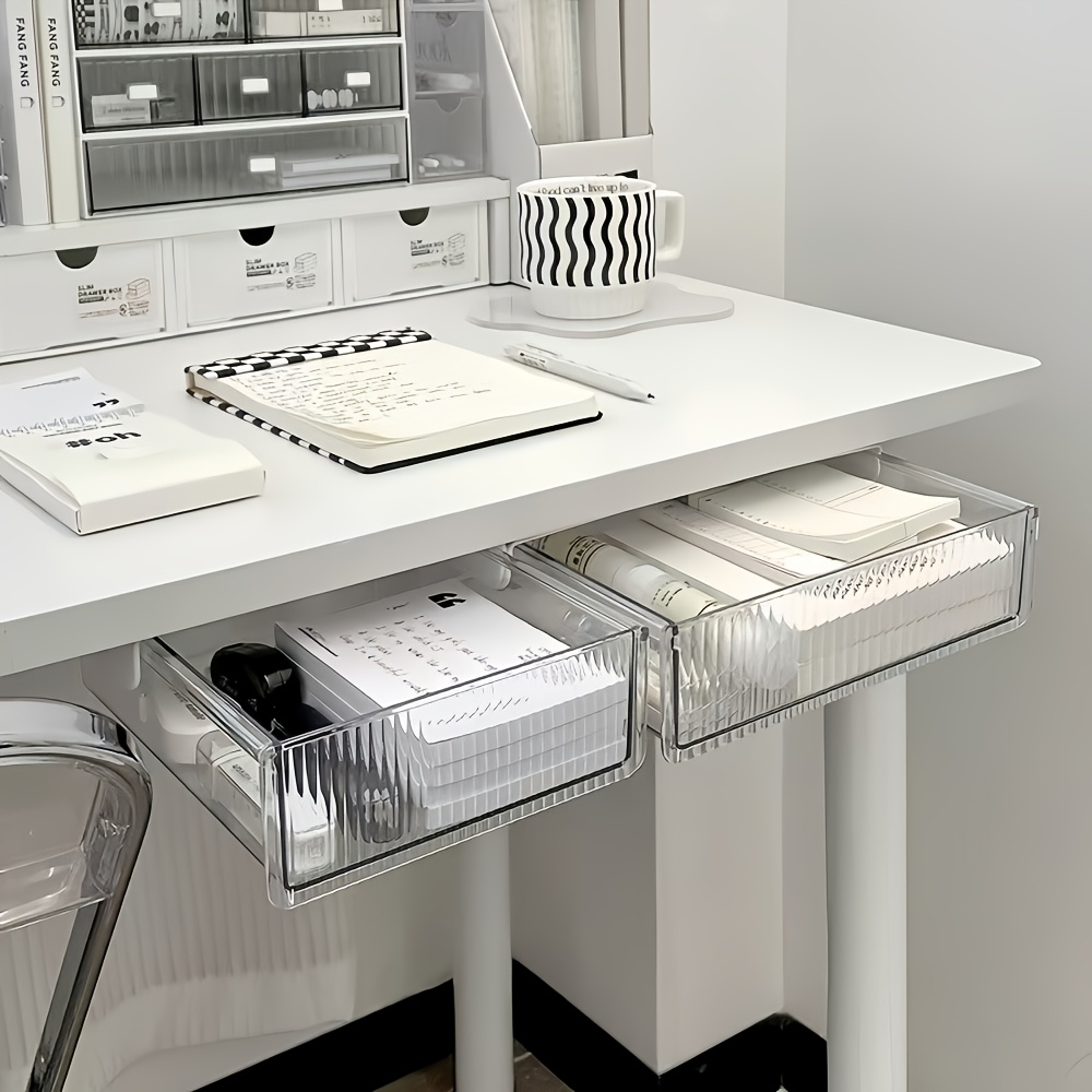 1pc Under Desk Clear Drawer Or - Office Drawer Organizer 评论和价格