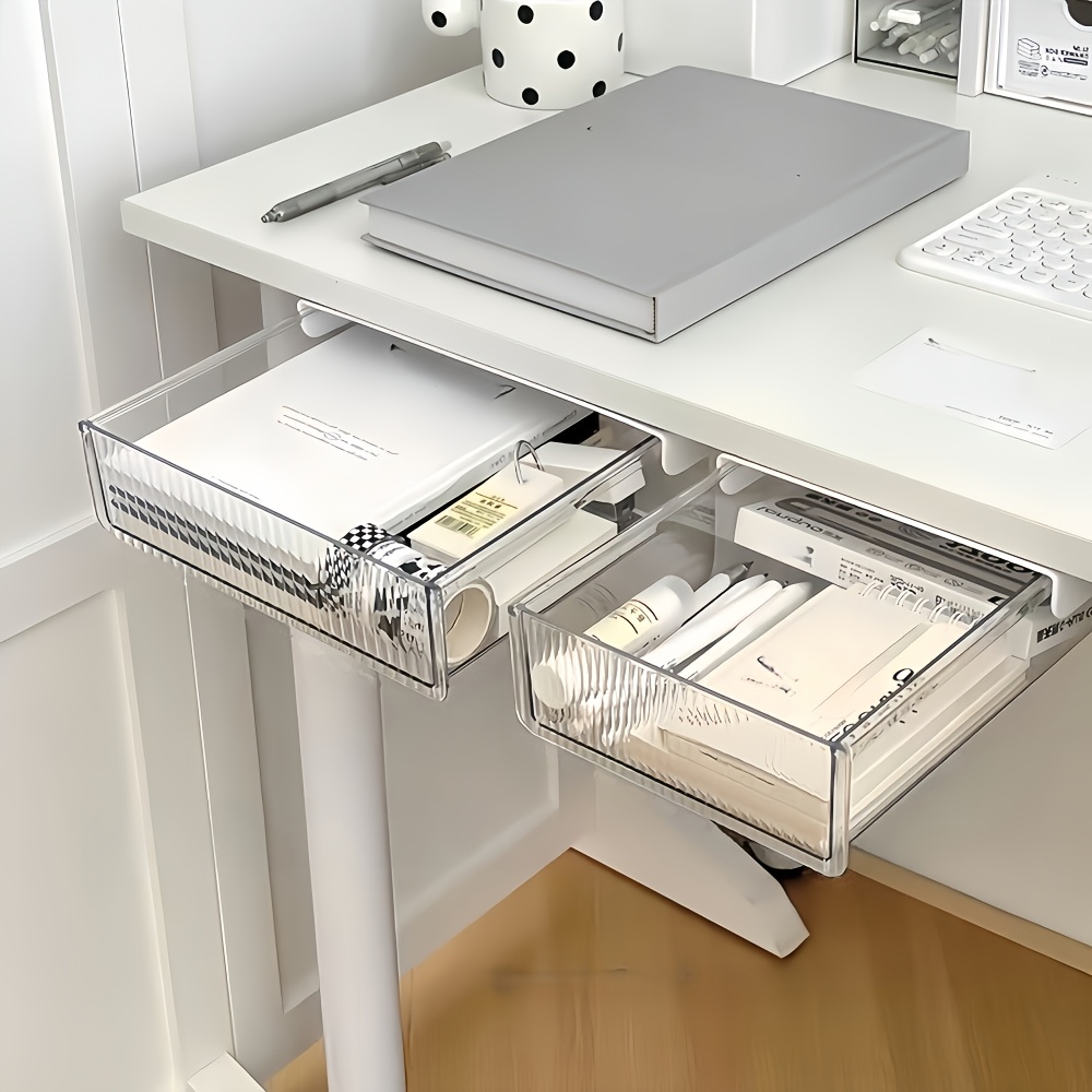 1pc Under Desk Clear Drawer Or - Office Drawer Organizer 评论和价格
