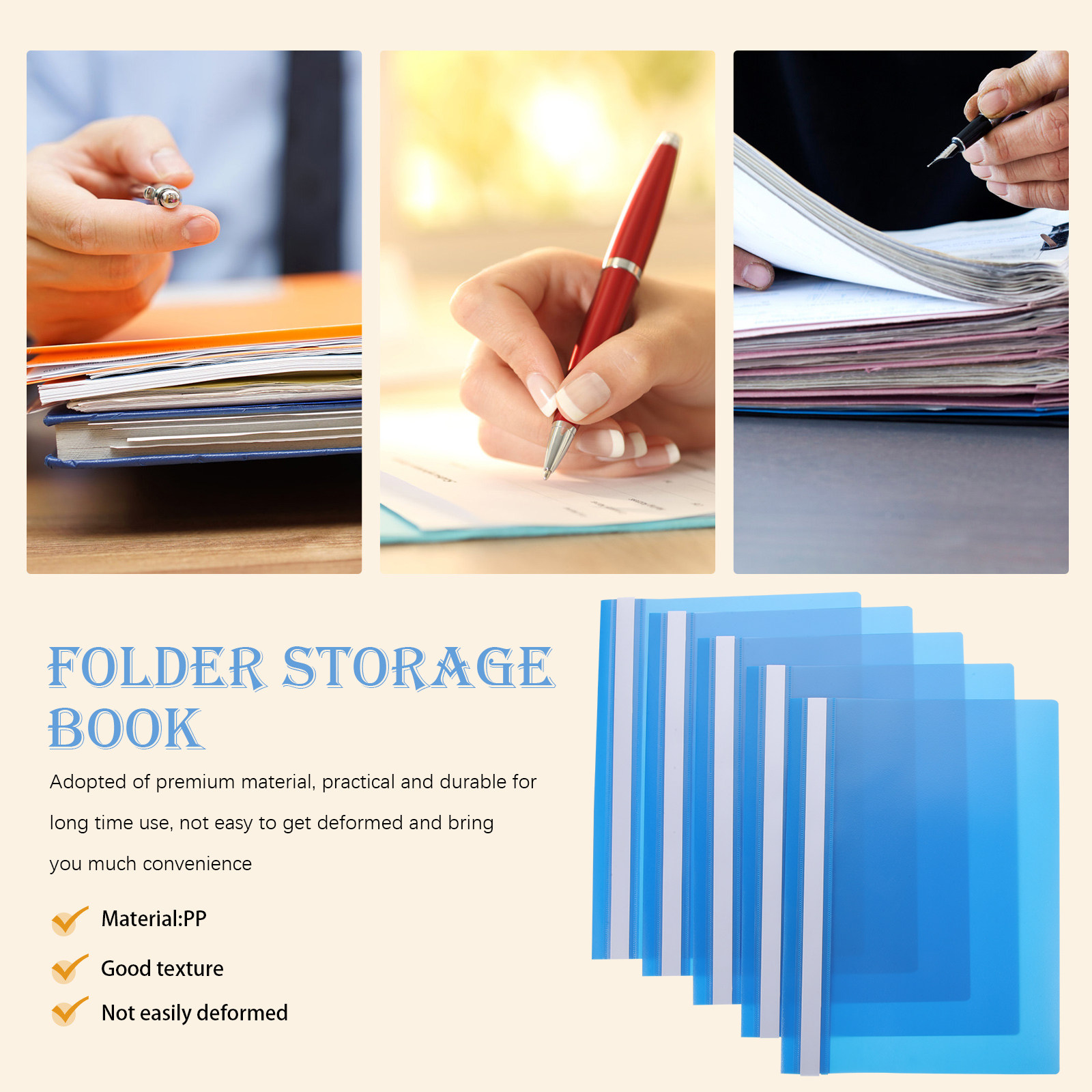 15Pcs A4 Document Folder PP Pl - Home Office Travel Document 评论和价格