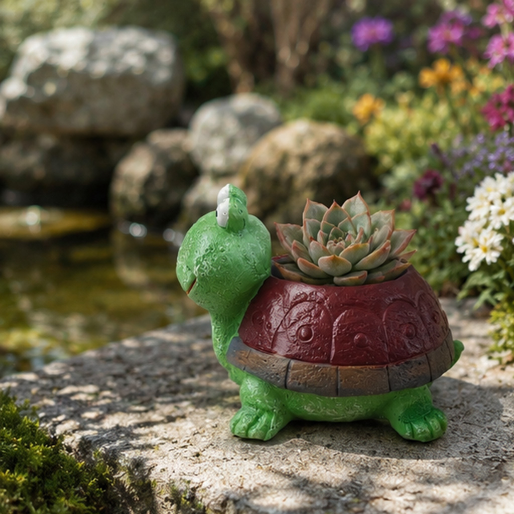 Cute Turtle Planter Resin Succ - Home Office Xp 评论和价格