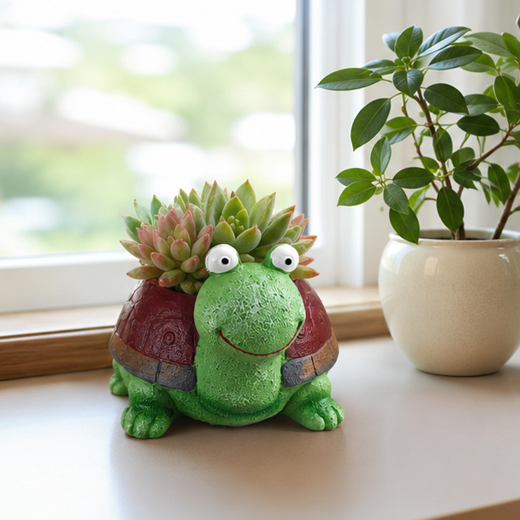 Cute Turtle Planter Resin Succ - Home Office Xp 评论和价格