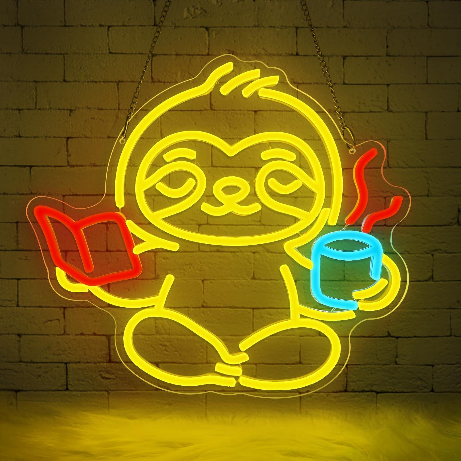 Sloth Neon Sign USB Dimmable L - Home Office In Living Room 评论和价格