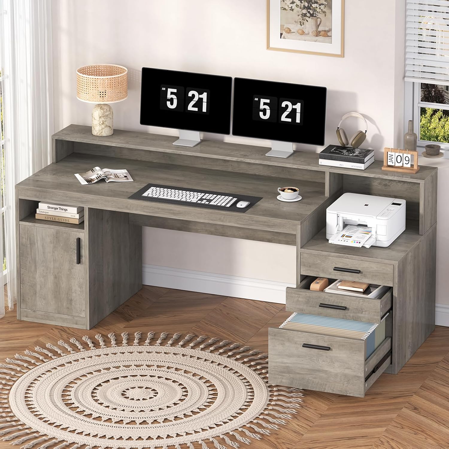 Executive Computer Desk with 3 - Home Office 365 评论和价格