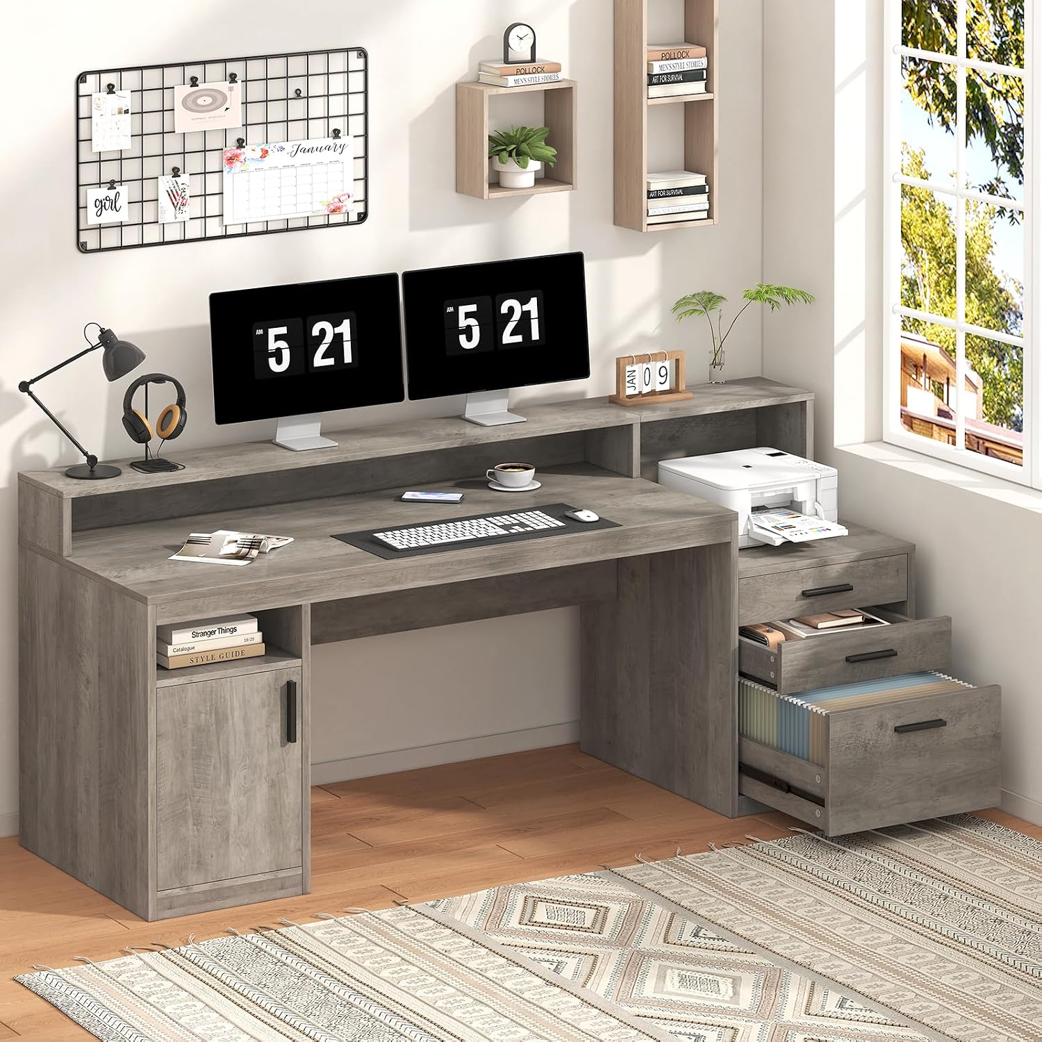 Executive Computer Desk with 3 - Home Office 365 评论和价格