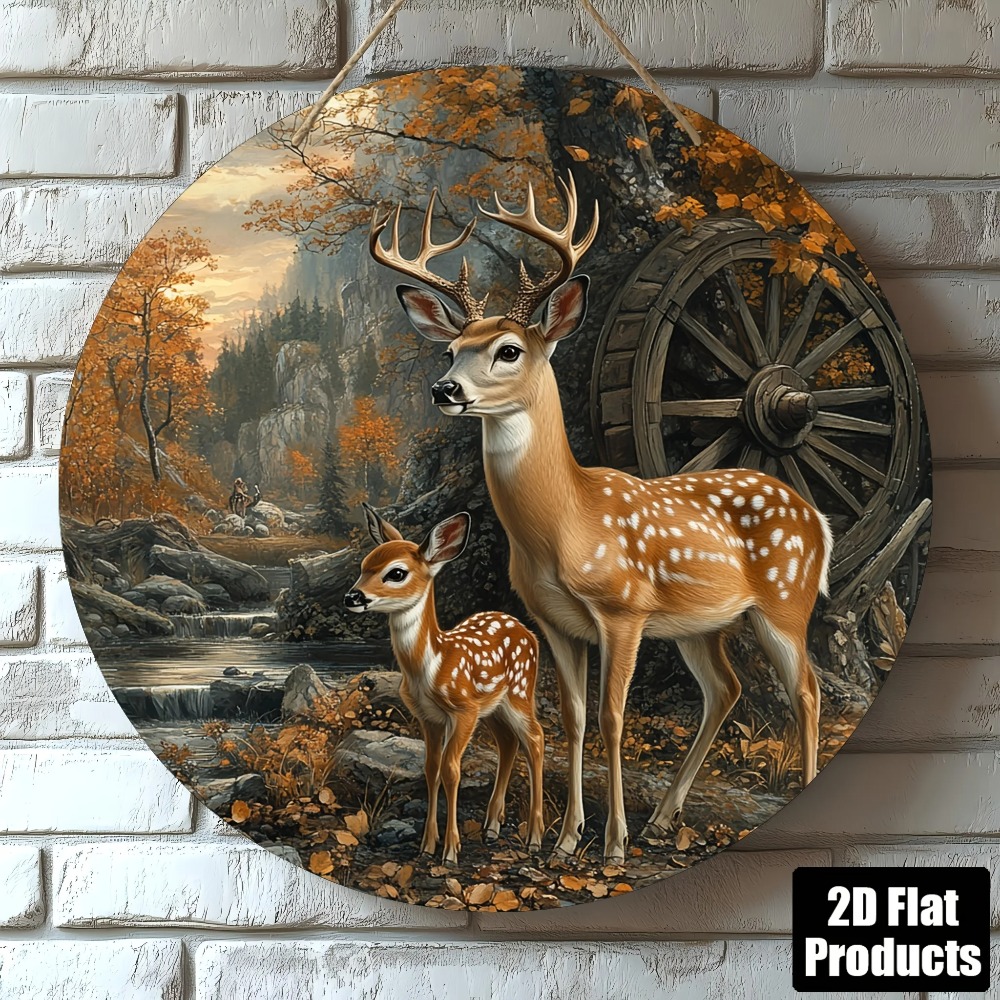 2026 8x8 Rustic Deer Wooden Wa - Home Office Holidays 2026 评论和价格