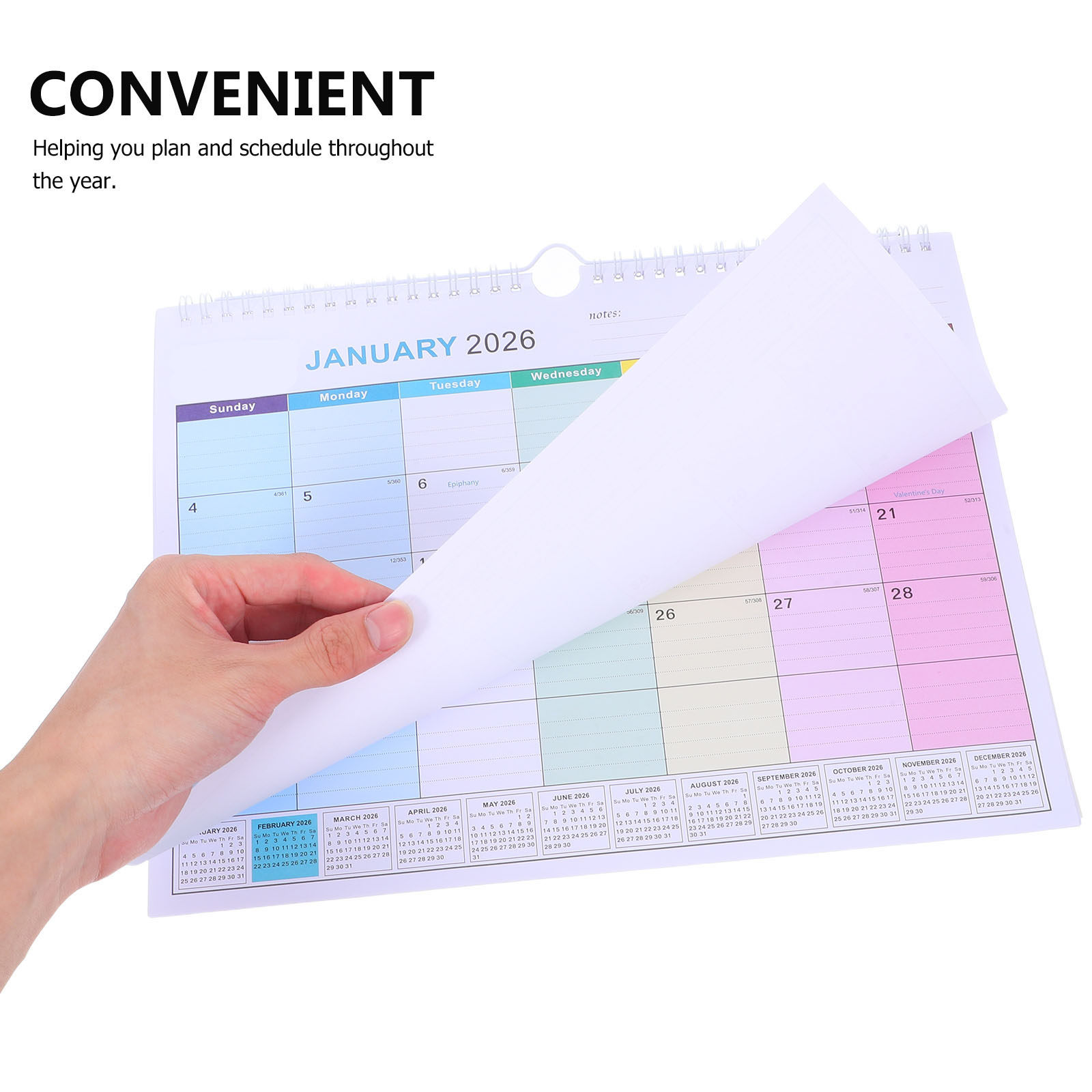 Wall Calendar 2026 2027 Hangin - Home Office Holidays 2026 评论和价格