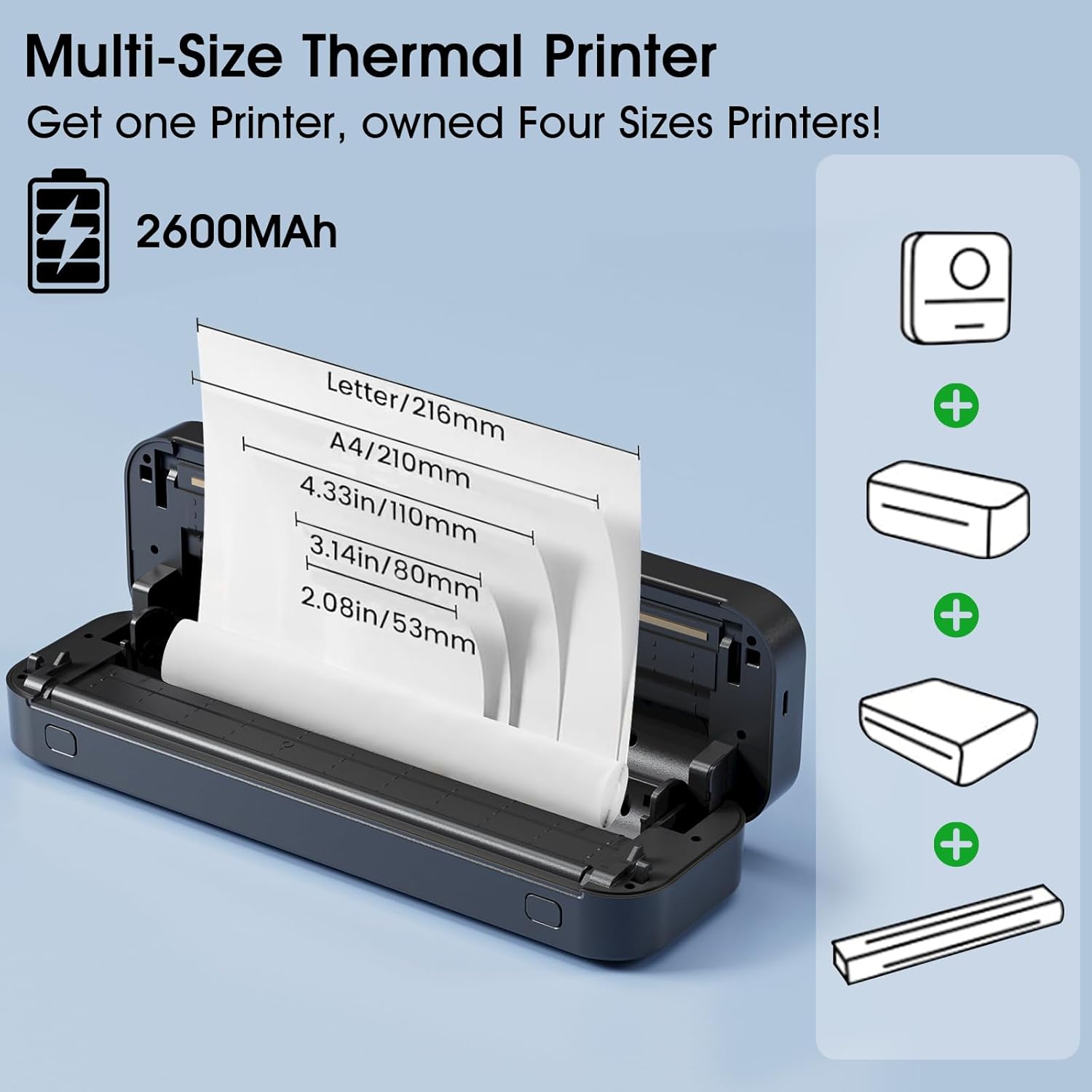 Portable A4 Thermal Printer Bl - Home Office Travel Document 评论和价格